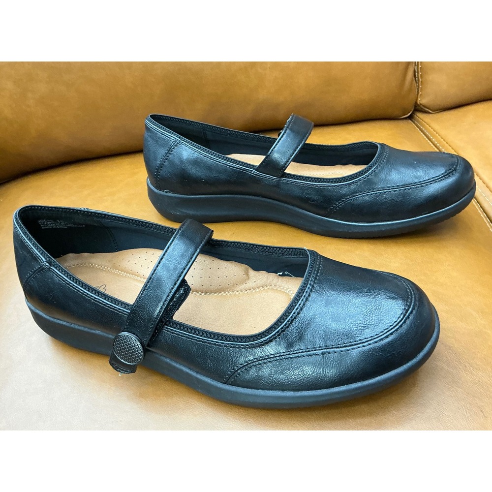 Baretraps Joesie Mary Jane Flats Womens 10 Black Comfort Strap Z0840